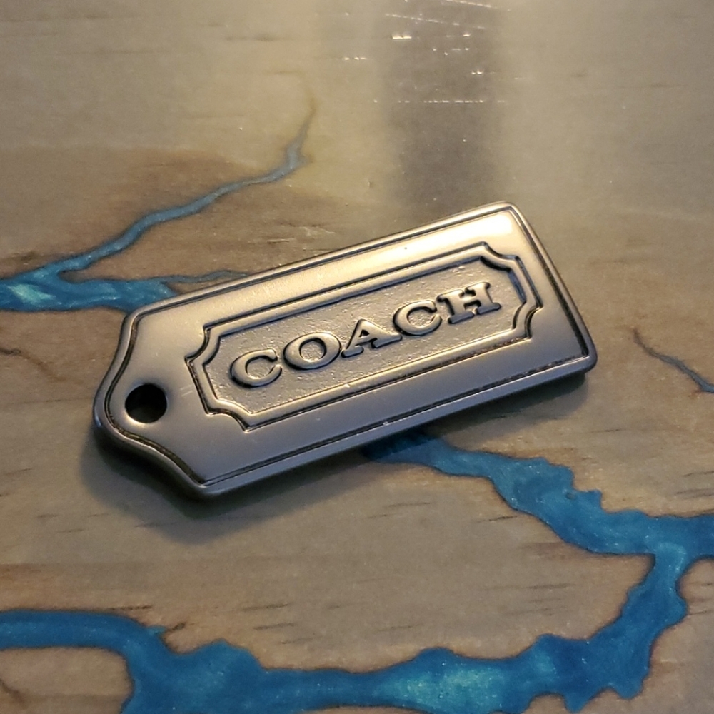 Coach Gunmetal Puffy Medal Hangtag